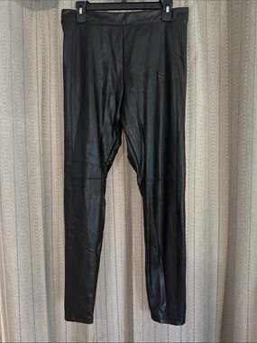 Express Black Faux Leather Leggings - M